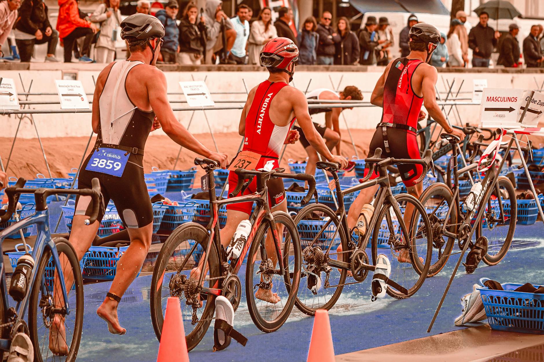 cyclists on track during race