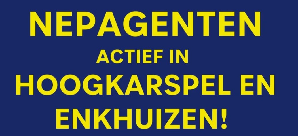 Nepagenten actief in Hoogkarspel en Enkhuizen, trap er niet in, de politie belt nooit.