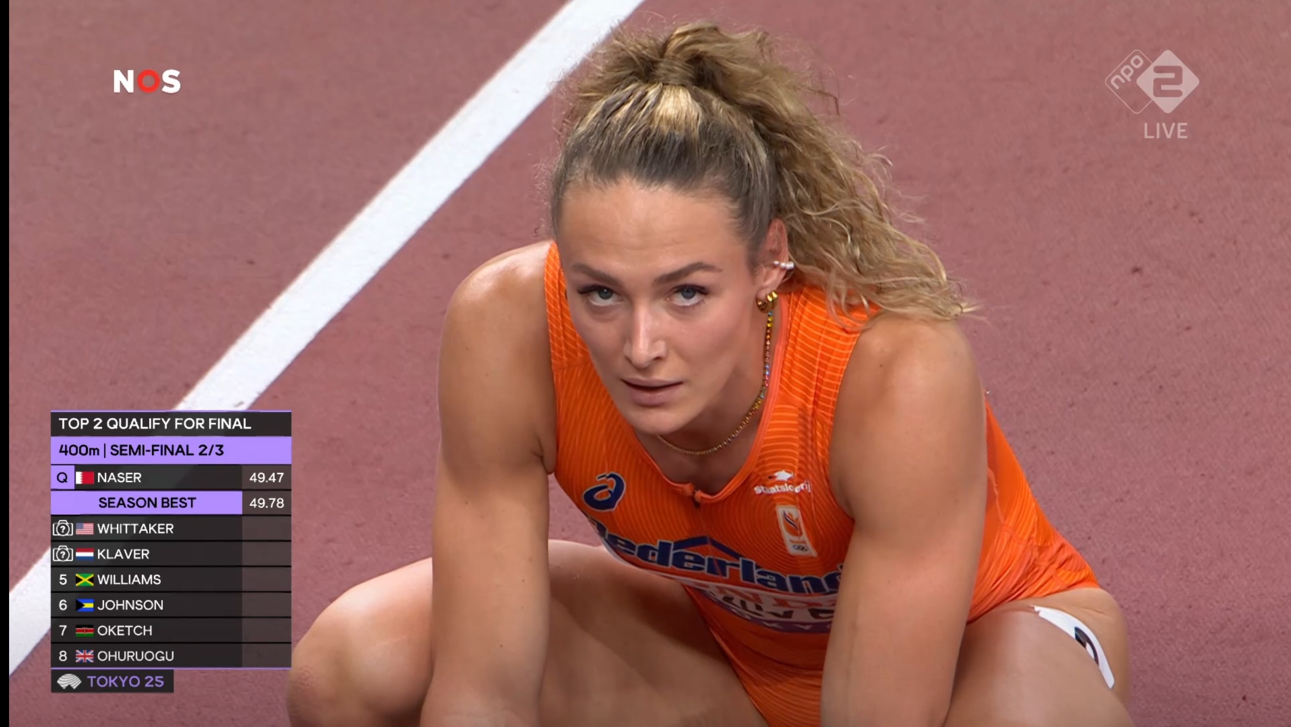 Ondanks sterk eindschot geen finale 400 meter voor Lieke Klaver, “gewoon superkut”
