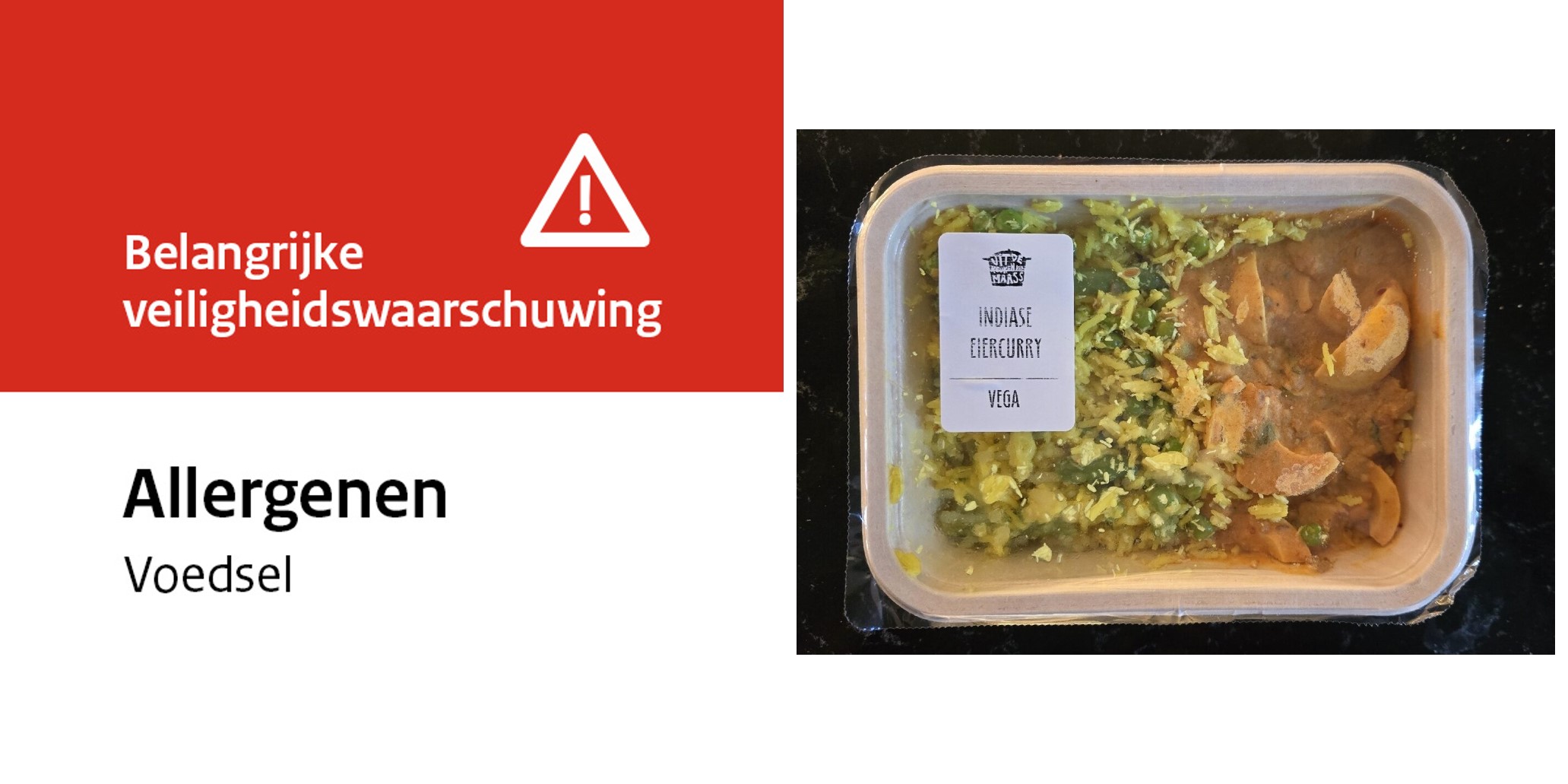 Verpakking Indiase eiercurry Uit de Keuken van Maass terugroepactie