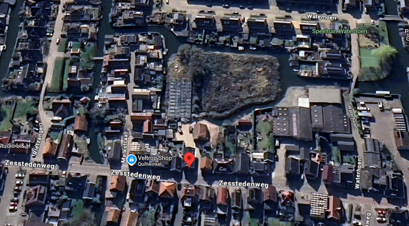 luchtfoto van het perceel aan de Zesstedenweg in Grootebroek dat de gemeente Stede Broec wil verkopen aan Capital B.V.