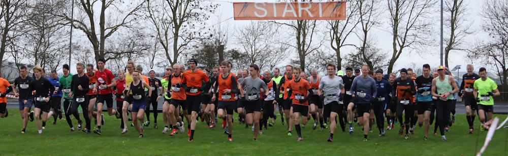 Atleten tijdens ijskoude derde All4running-crosswedstrijd