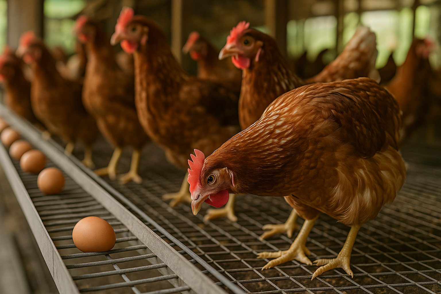 Legkippen in stal die verse eieren produceren