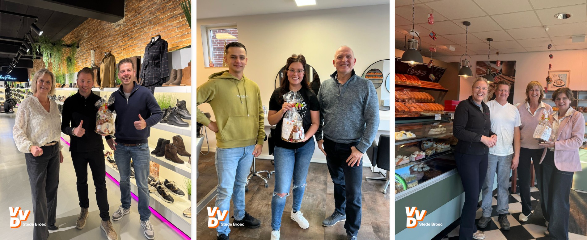 Leden van VVD Stede Broec brengen waarderingsbezoek aan lokale ondernemers