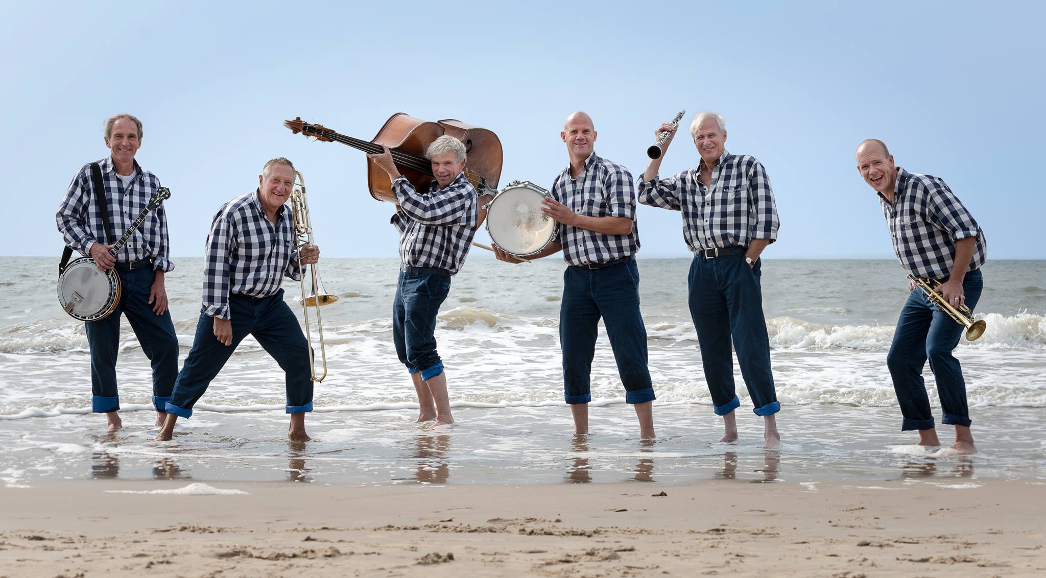 Freetime Old Dixie Jass Band tijdens een live optreden in Café De Eendracht in Enkhuizen