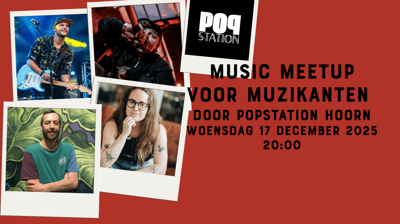 Muzikanten netwerken tijdens de Music Meetup van POPstation Hoorn in Het Pakhuis