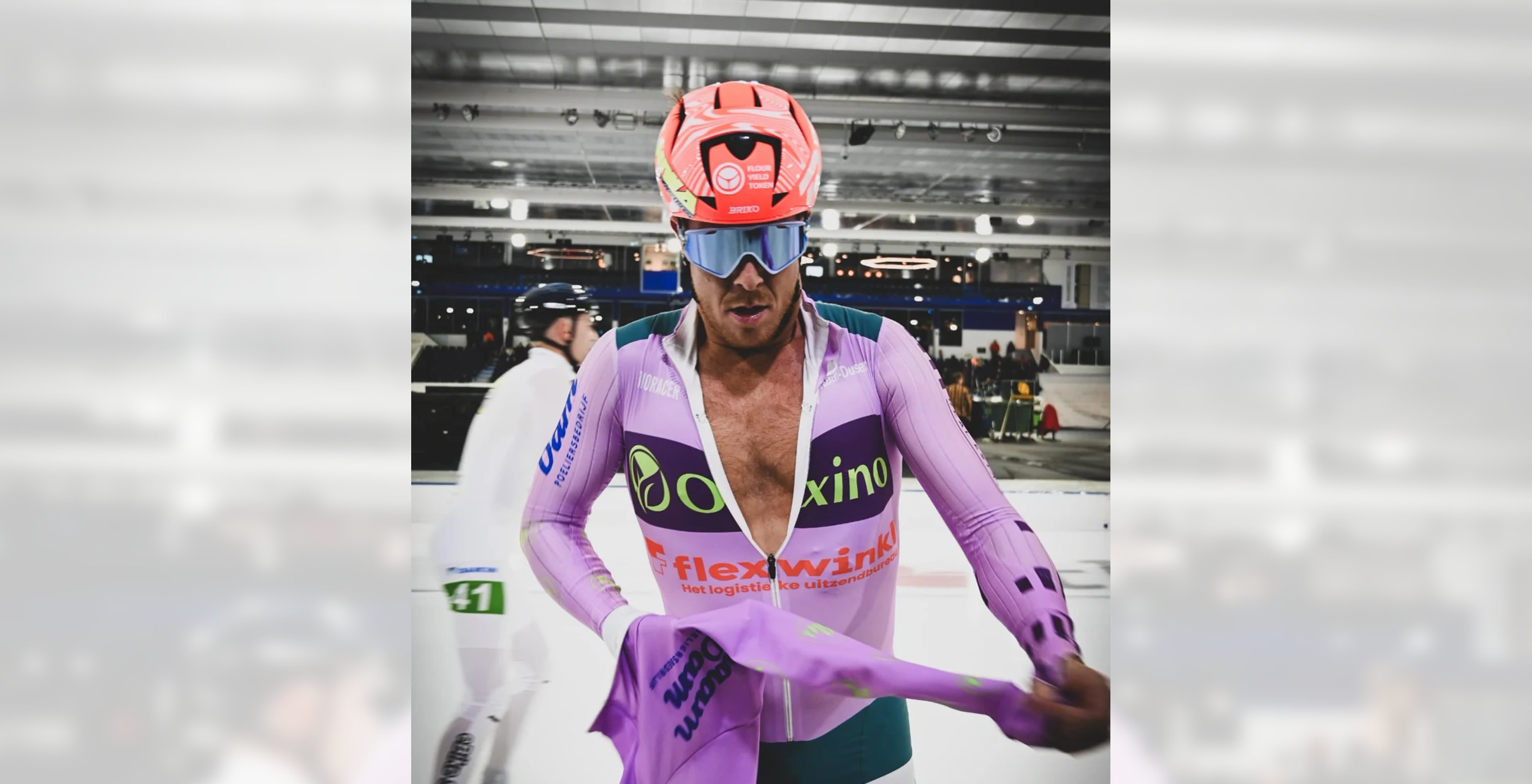 Bart Mol tijdens de natuurijsmarathon in Winterswijk, waar hij als beste Westfries finishte.