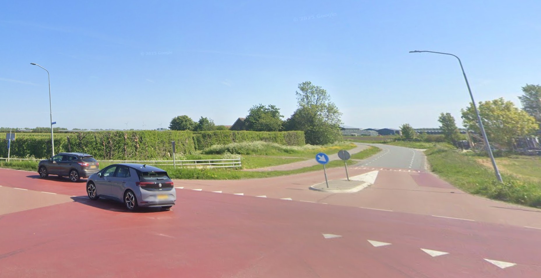 Verkeerssituatie bij kruising Tolweg Zwaagdijk-Oost nabij Zegersweel