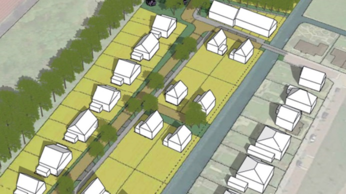 Locatie Conferencelaan in Wognum waar 22 appartementen worden gebouwd