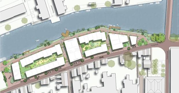 Impressie van het plangebied voor De Stadskade in Enkhuizen