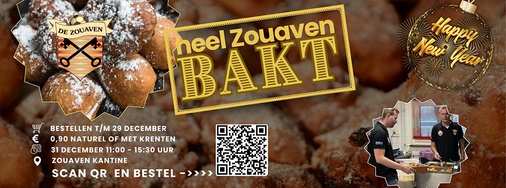 Vrijwilligers bakken verse oliebollen tijdens het Oliebollenfestijn bij vv De Zouaven