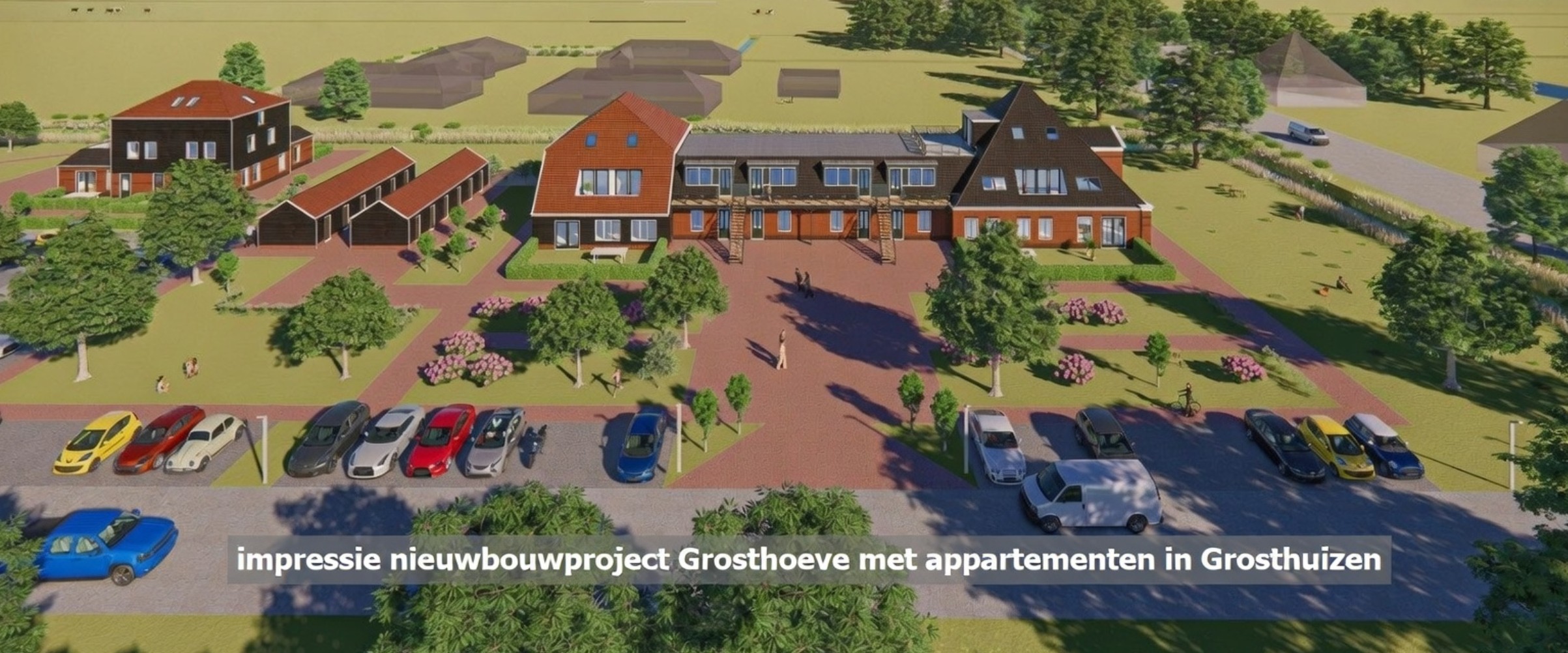 mpressie nieuwbouwproject Grosthoeve met appartementen in Grosthuizen