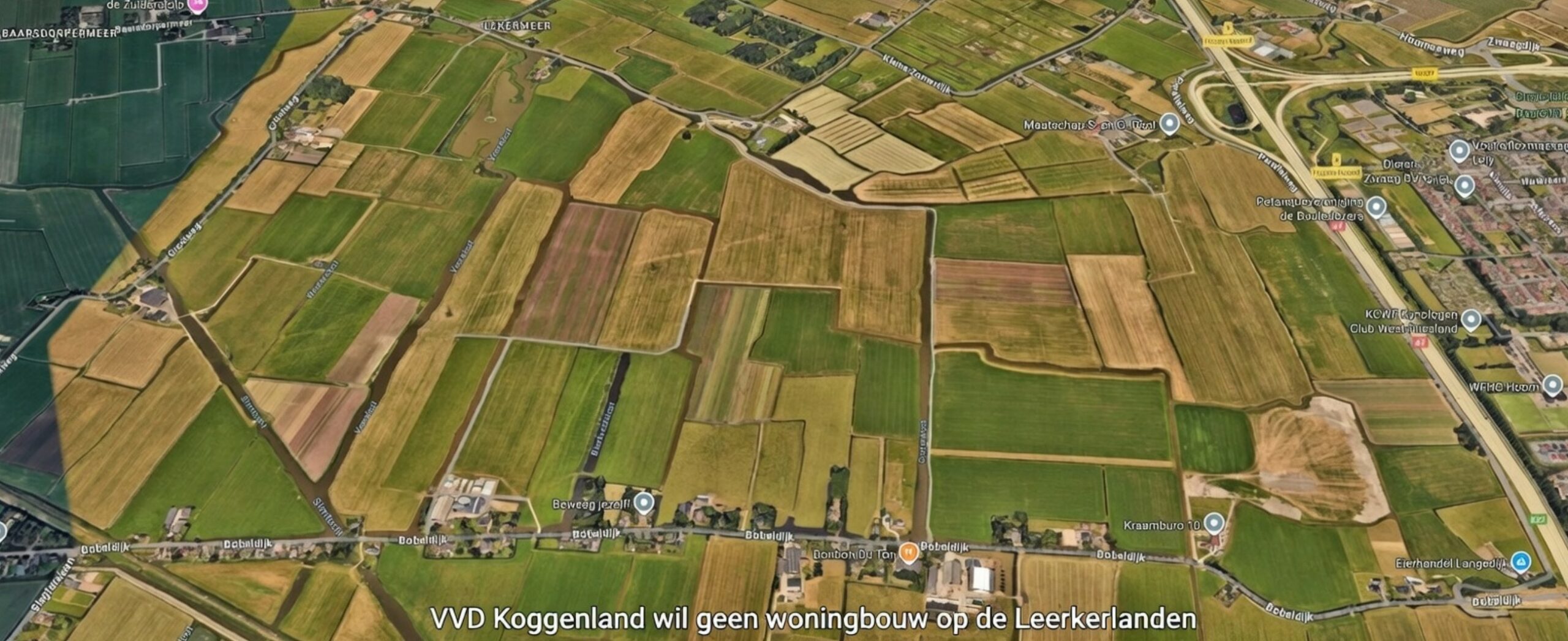 Groene Leekerlanden tussen Berkhout en Hoorn in gemeente Koggenland