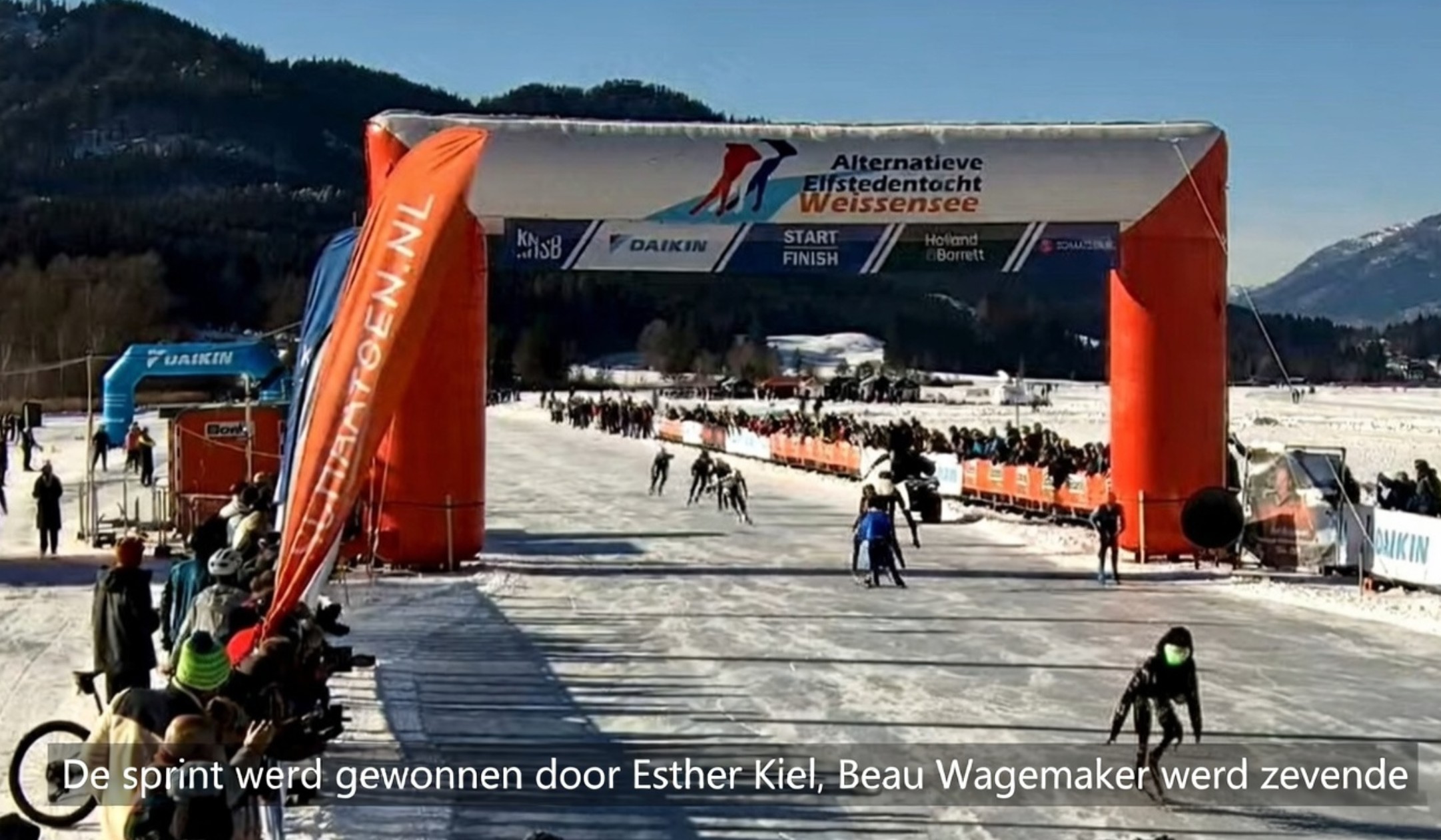 Beau Wagemaker in actie tijdens de Aart Koopmans Memorial op de Weissensee