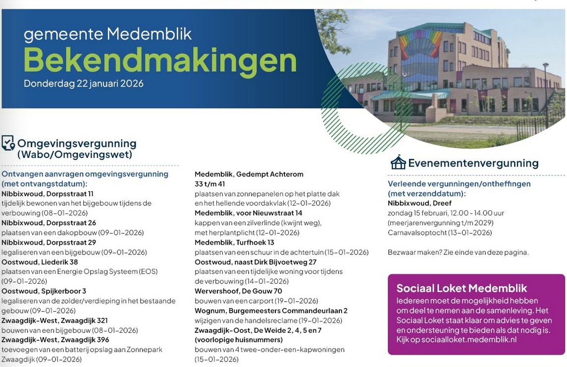 Raadsvragen van Hart voor Medemblik over het niet bezorgen van gemeentenieuws in Andijk