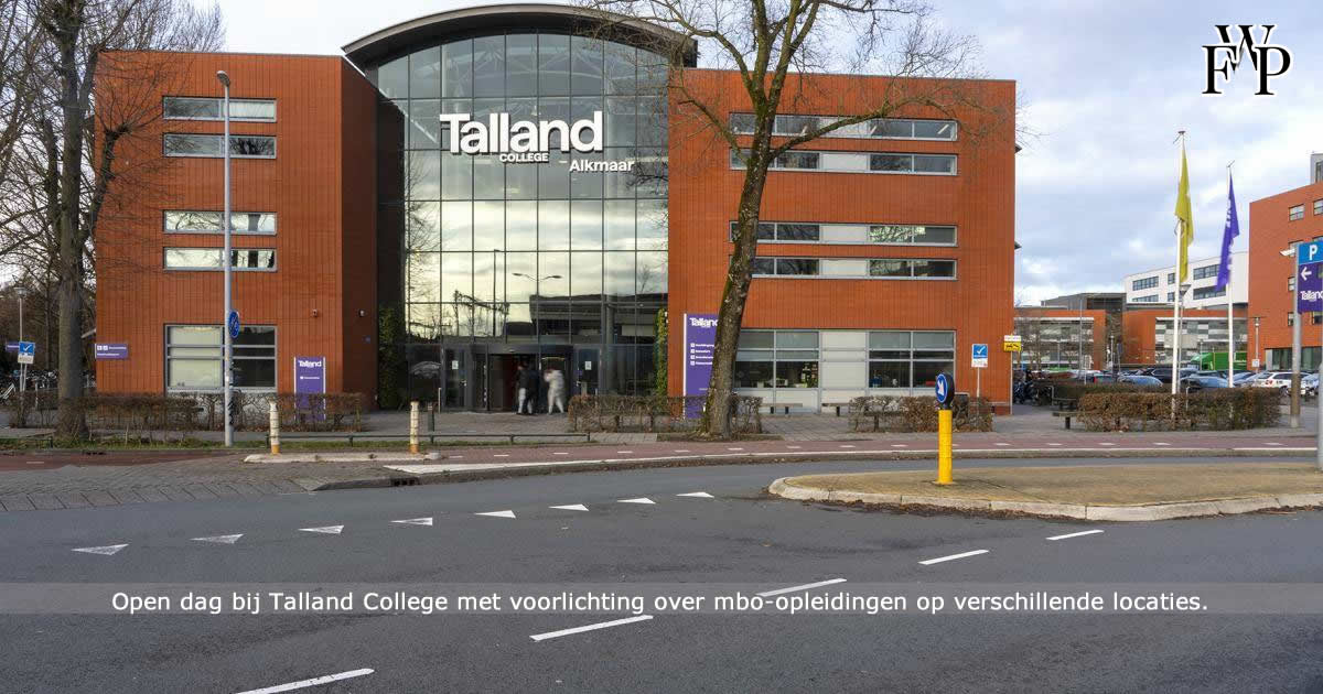 Open dag bij Talland College met voorlichting over mbo-opleidingen op verschillende locaties.