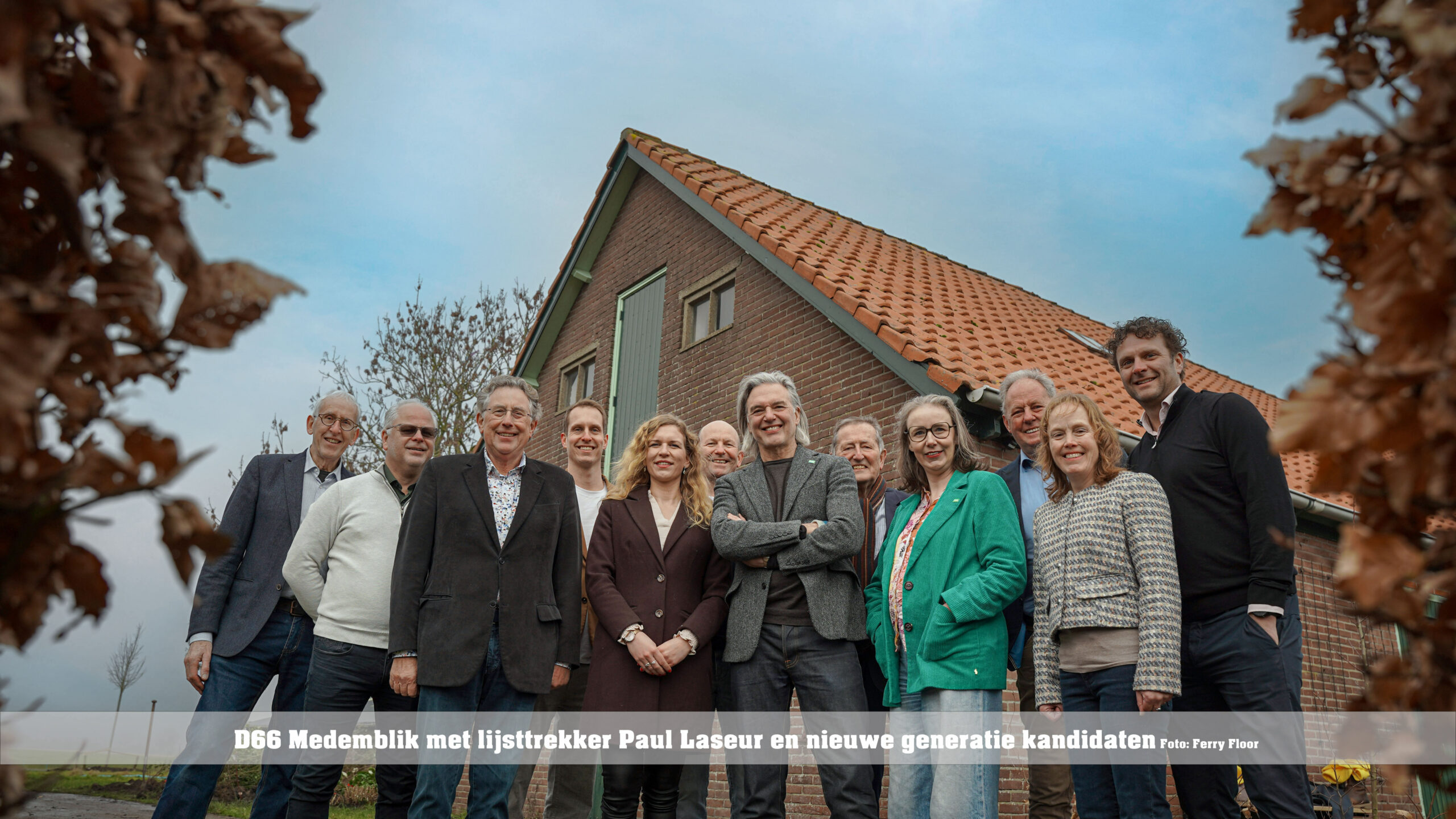 Kandidatenlijst D66 Medemblik met lijsttrekker Paul Laseur en nieuwe generatie kandidaten