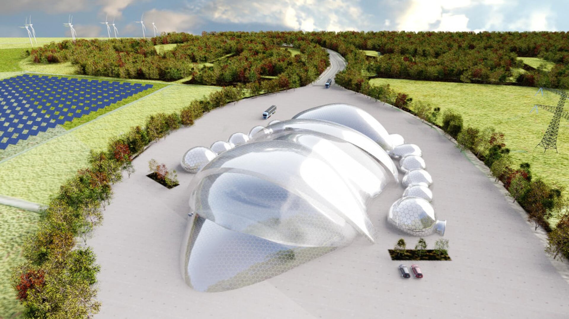 Luchtfoto van een kerncentrale als illustratie bij debat over SMR-kernenergie