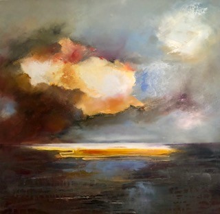 Keramiek van Jose Brugman en kleurrijke schilderijen van Frea May – van der Veen tijdens expositie op het stadhuis.