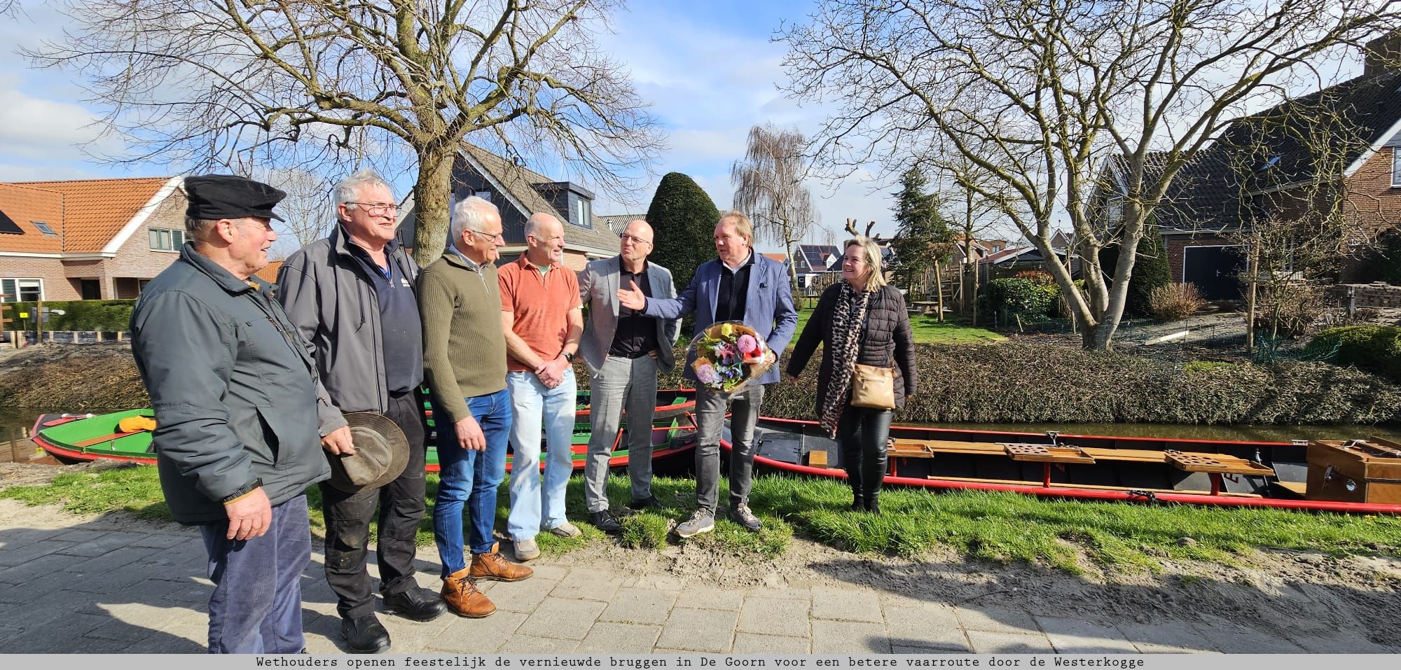 Wethouders openen feestelijk de vernieuwde bruggen in De Goorn voor een betere vaarroute door de Westerkogge