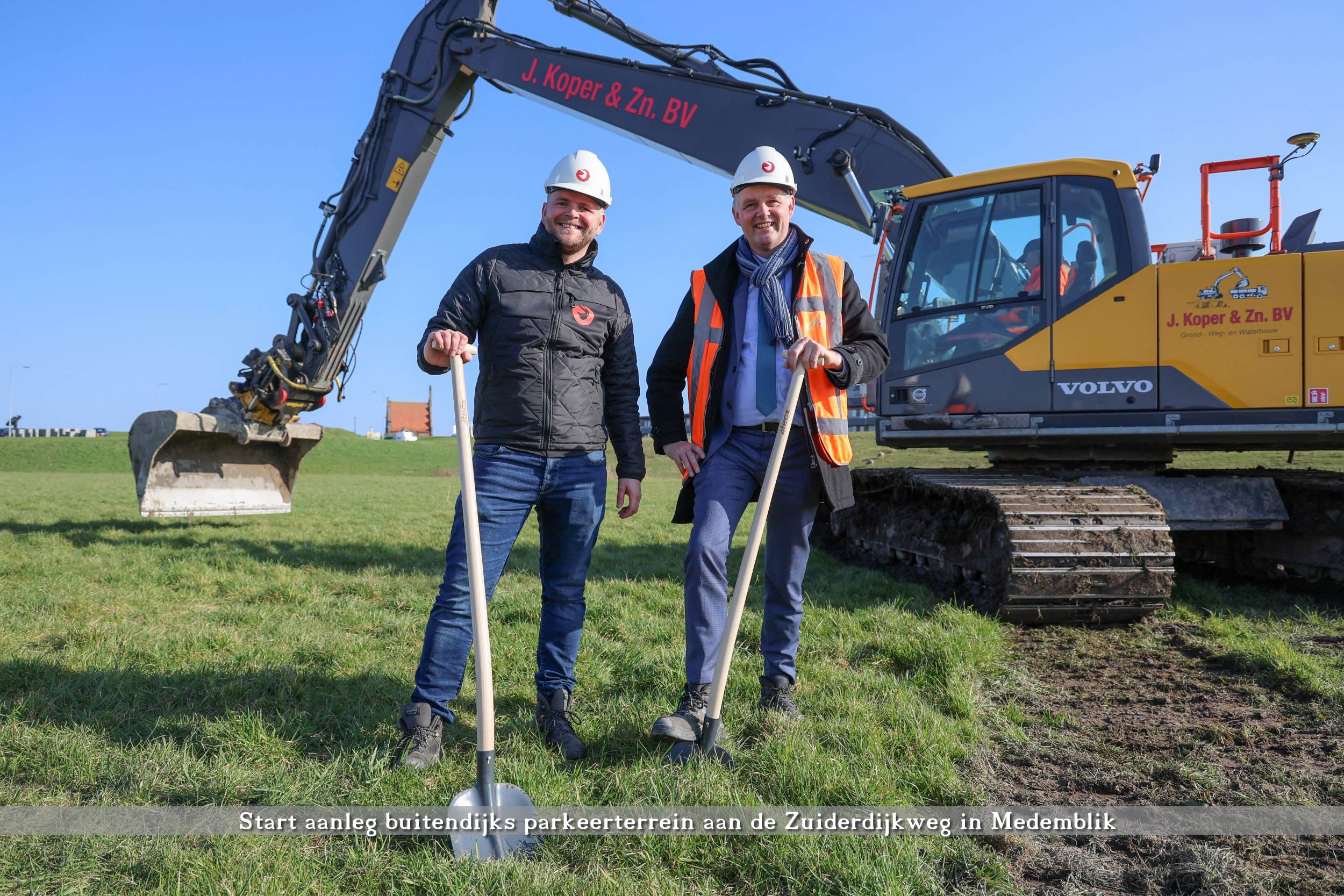 Start aanleg buitendijks parkeerterrein aan de Zuiderdijkweg in Medemblik
