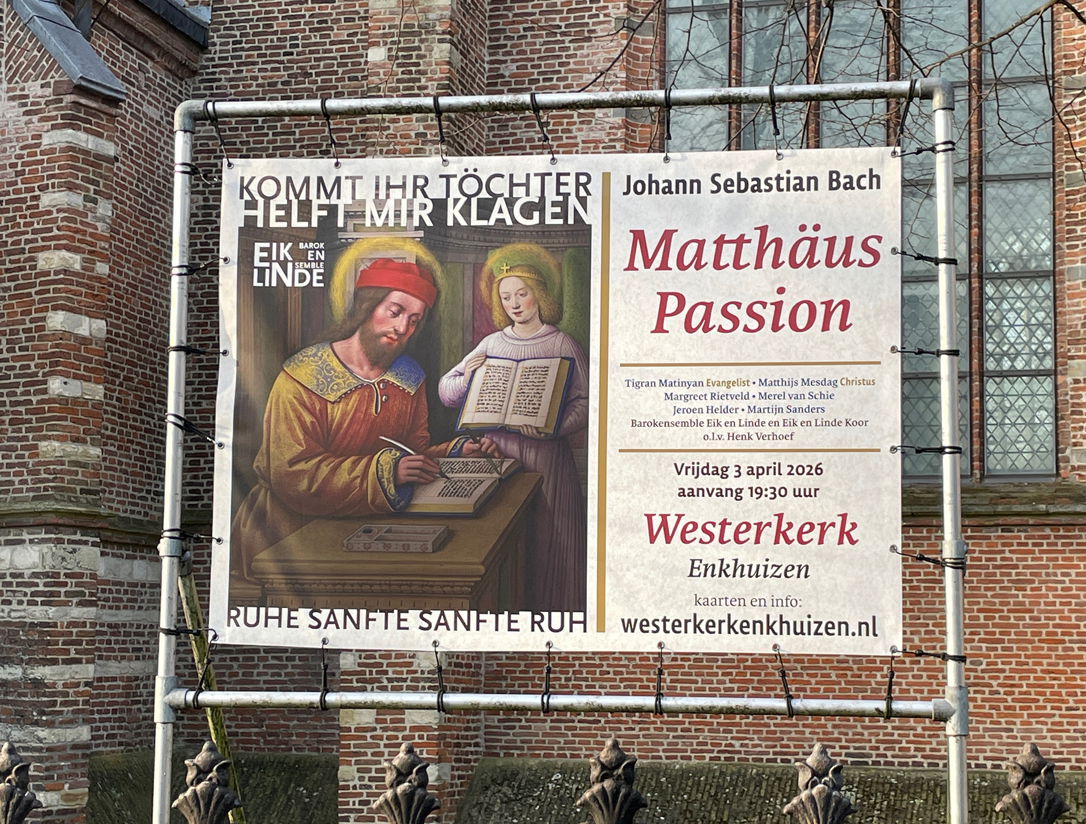 Uitvoering van de Matthäus-Passion in de Westerkerk in Enkhuizen op Goede Vrijdag